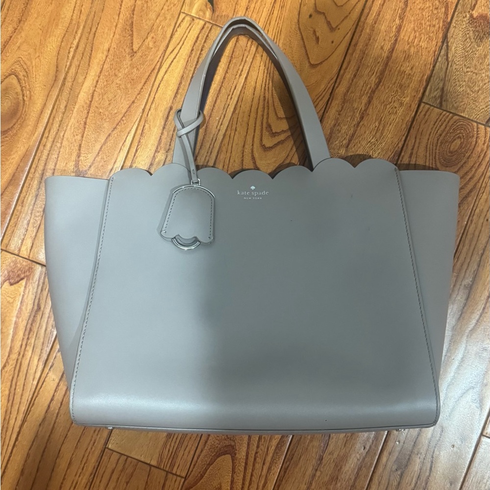 Kate Spade Scalloped Edge Gray Tote